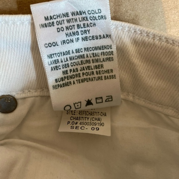 Joes Jeans High Rise Straight Crop Jeans Sz 31 White Frayed Edge - Picture 6 of 6